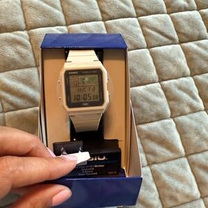 Casio White Digital World Time Watch